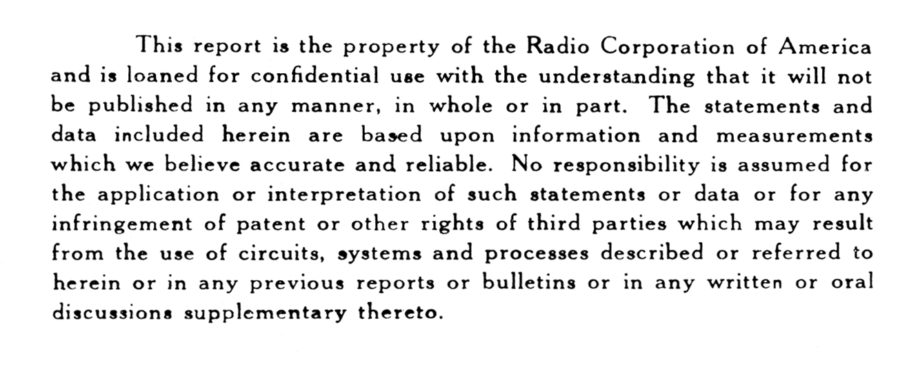RCA confidentiality statement